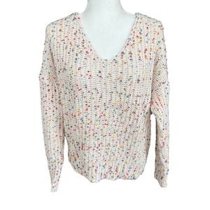 Mainstays Confetti Cake Pom Pom Twist Back Sweater size Small